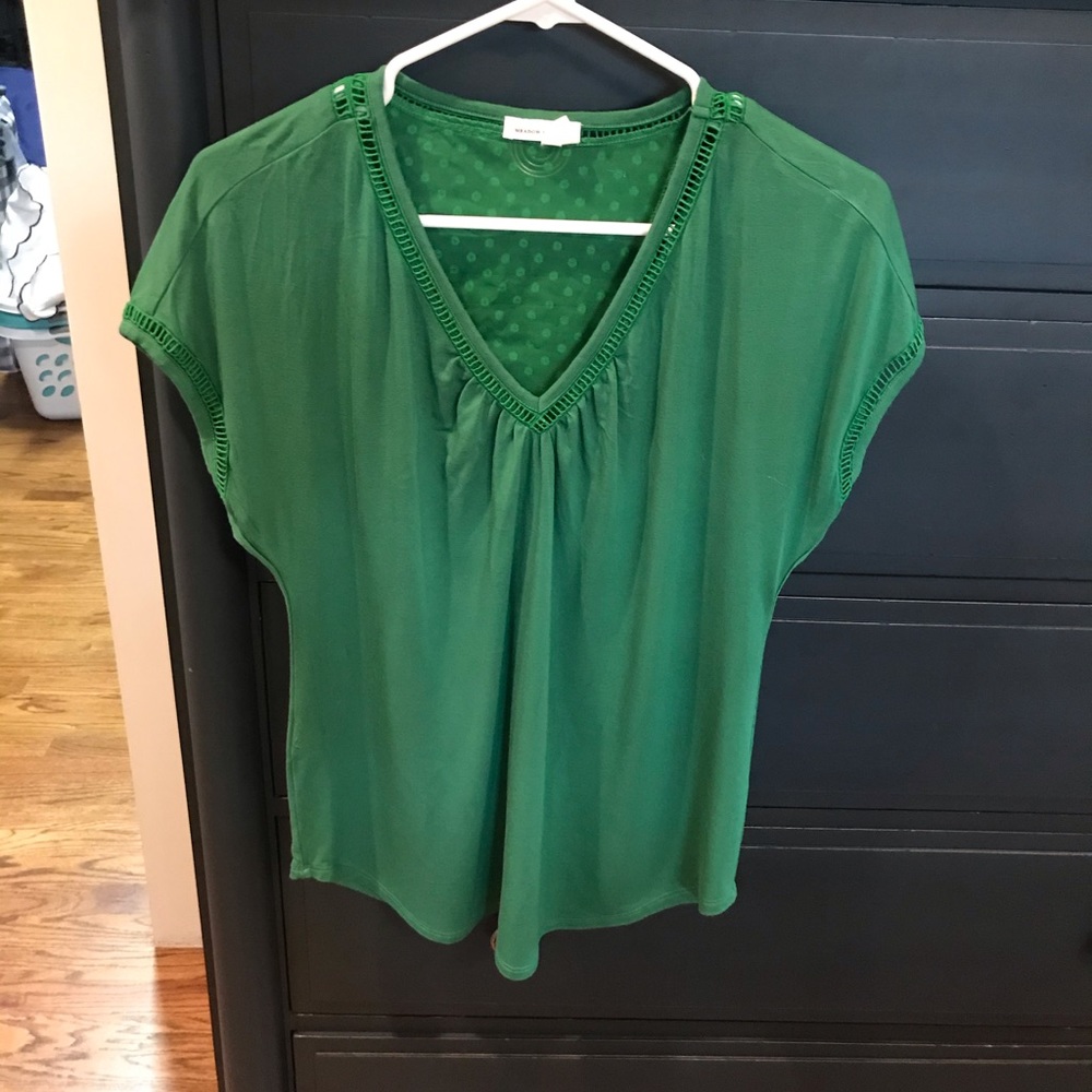 Anthropologie Meadow Rue green short sleeve top XS